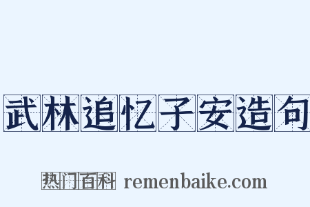 武林追忆子安造句是什么意思的图片